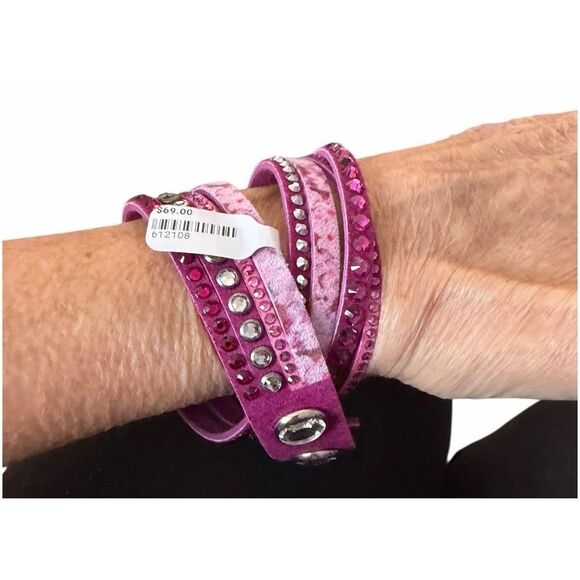 Swarovski Slake Hot Pink Pulse Wrap Bracelet NWT - Picture 4 of 5